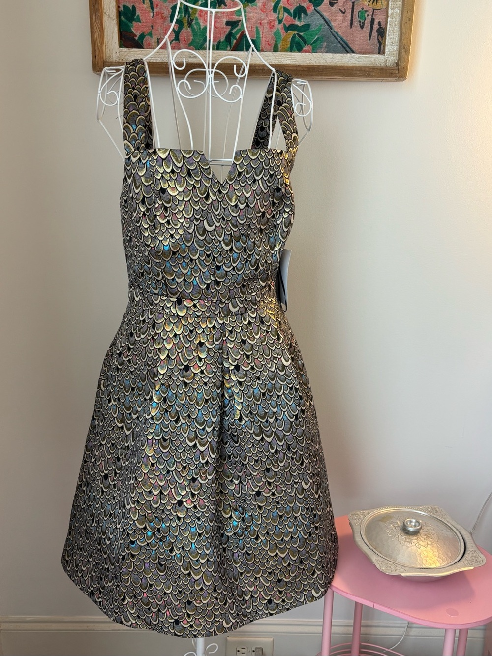 ModCloth Gold Foil Mermaid Dress